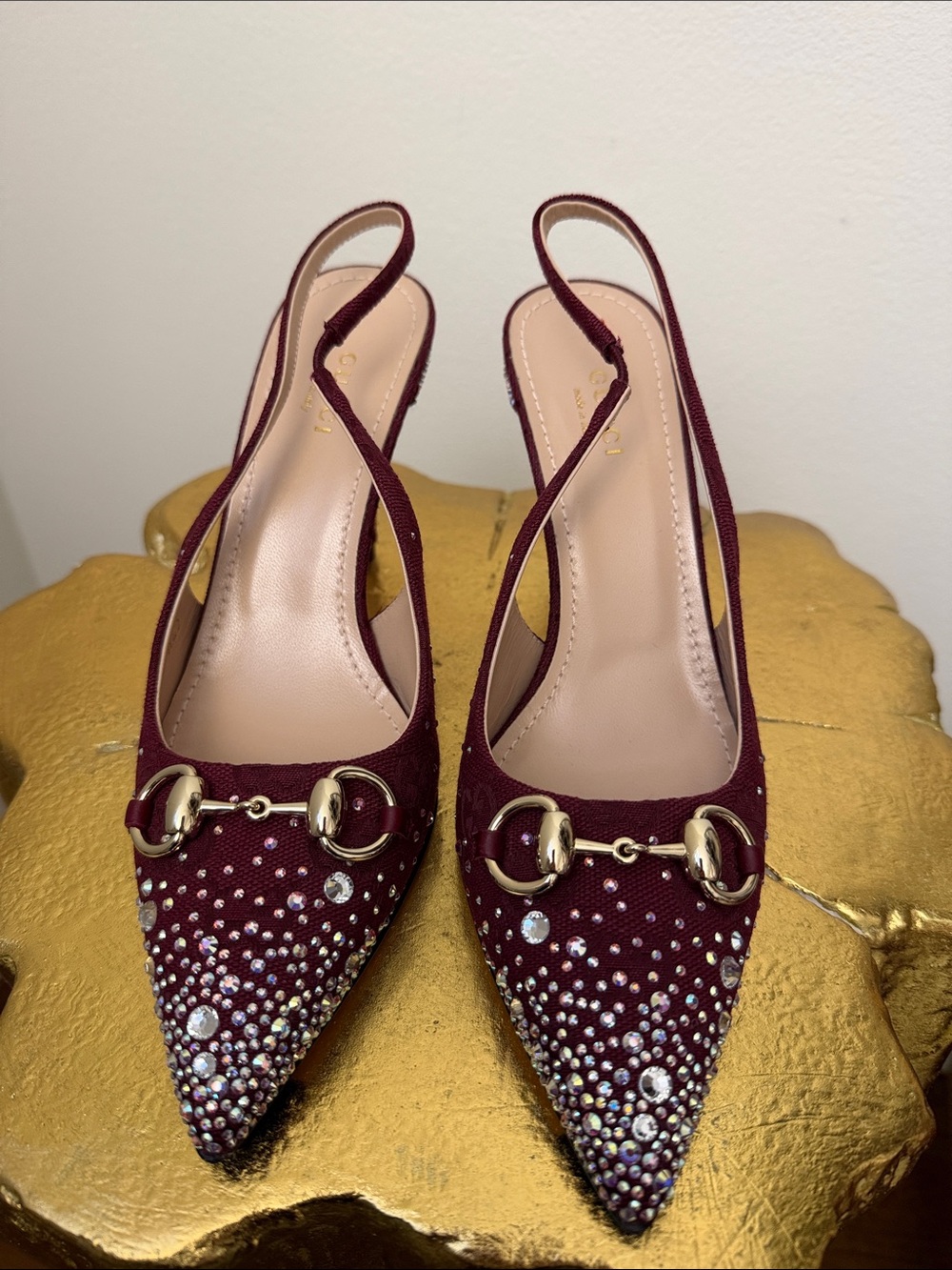 Gucci Red Crystal Slingback Pumps 36
